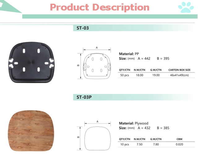 Modern Office Chair Wooden Seat Sets for Commercial Furniture Plastic Parts